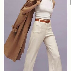 Anthropologie The Colette Cropped Wide-Leg Pants by Maeve: Linen Edition